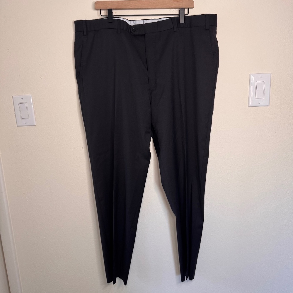 6 East Dress Pants Men's Size 42 Black Loro Piana Wool Classic